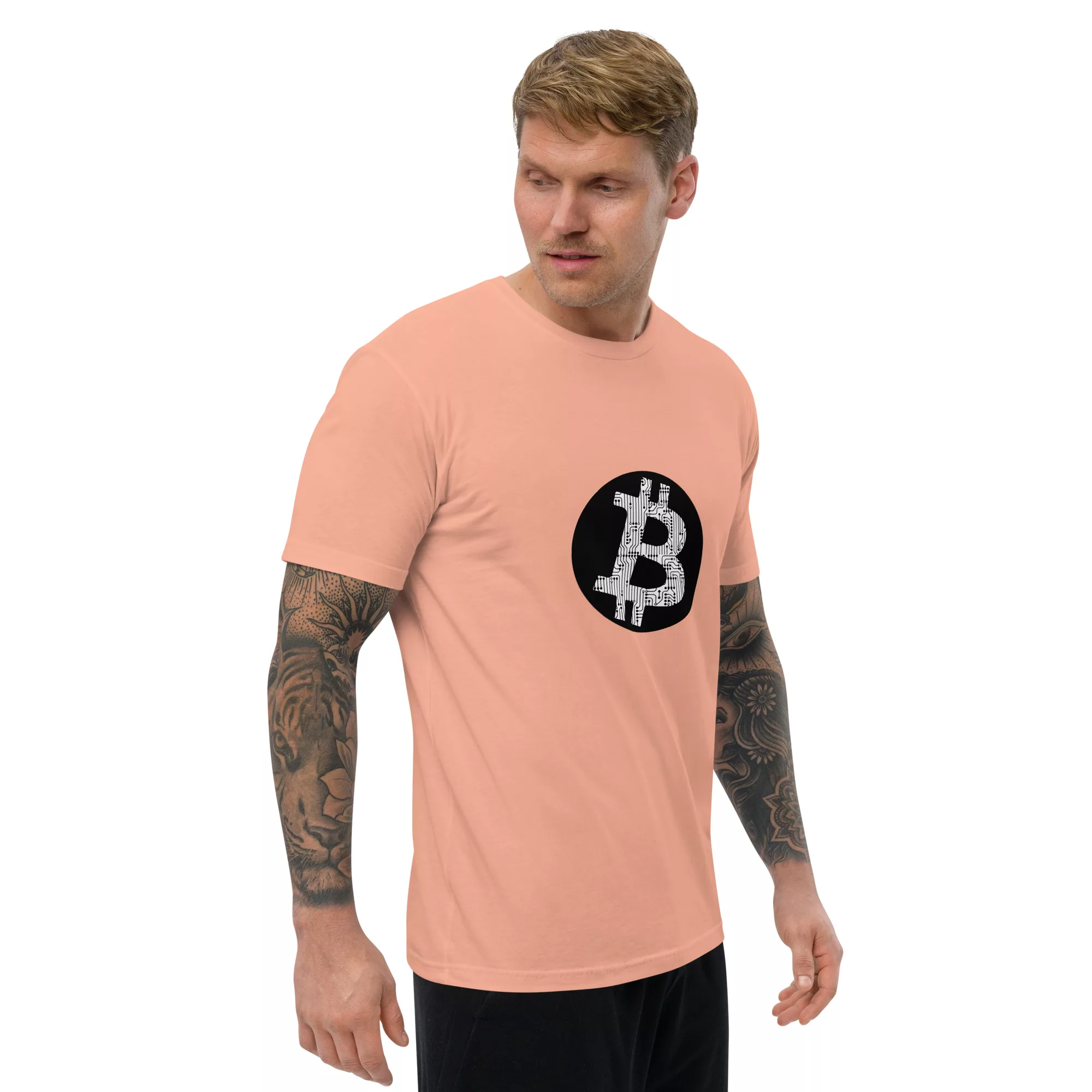 Bitcoin Circuit Short Sleeve Fitted T-shirt - Image 20