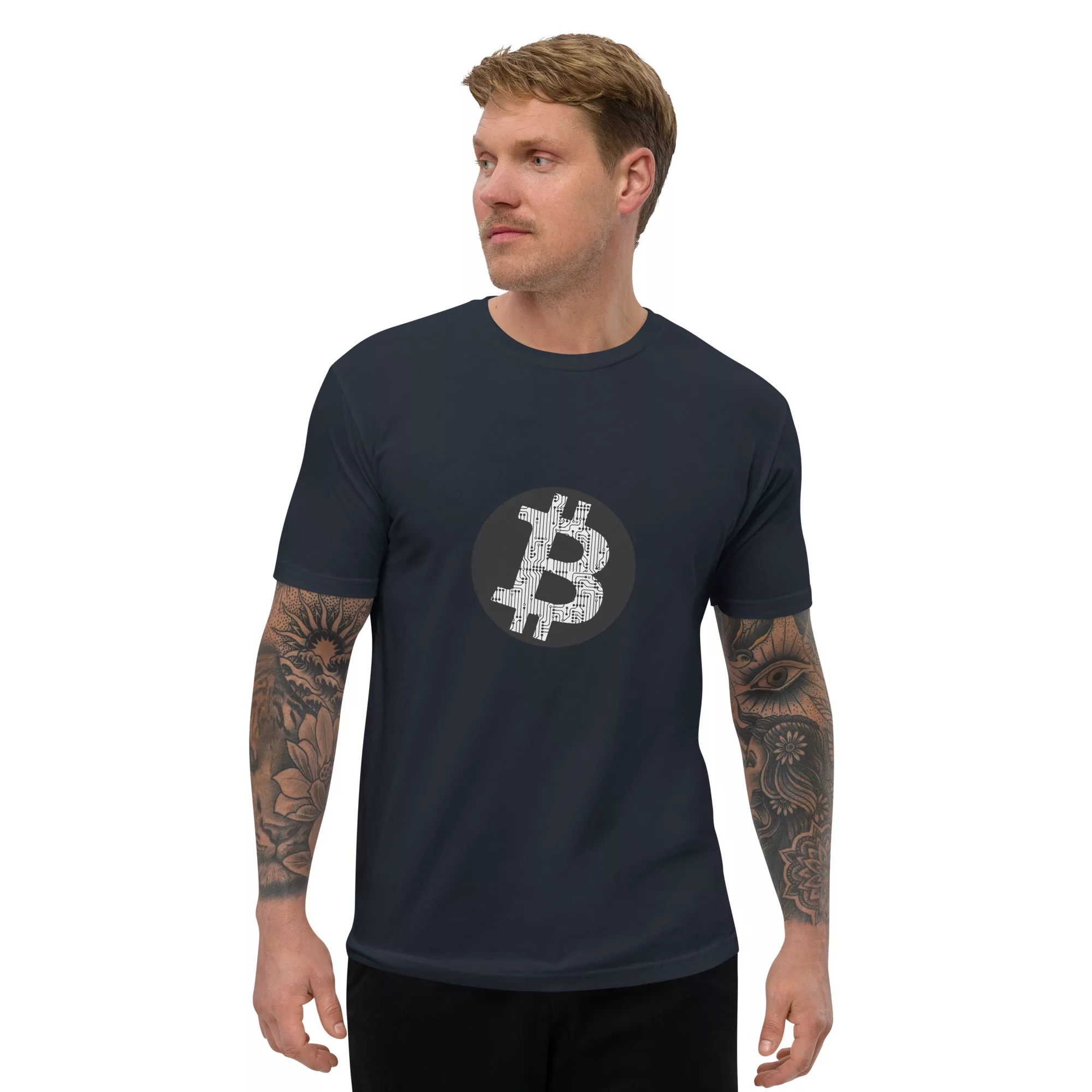 Bitcoin Circuit Short Sleeve Fitted T-shirt - Image 6