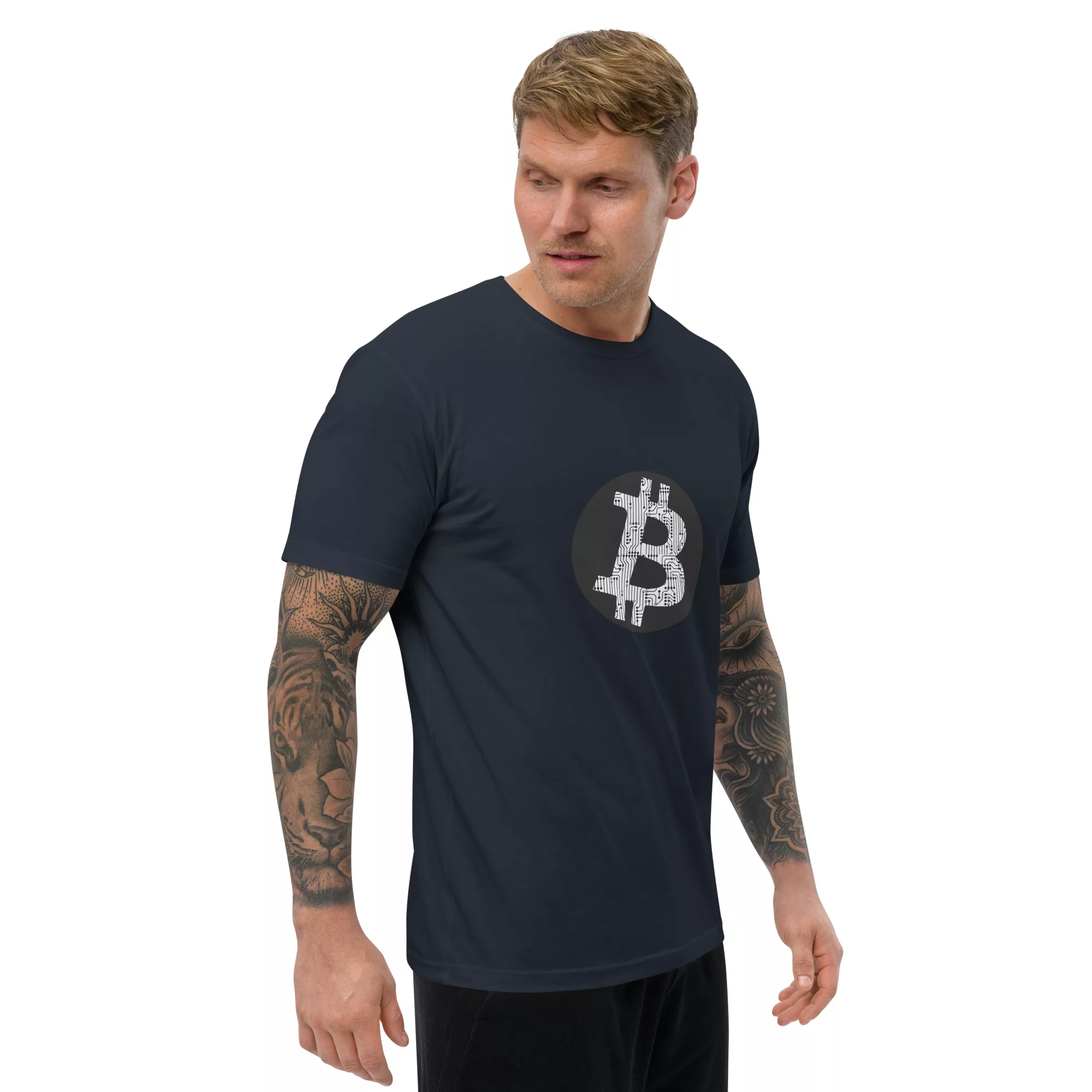 Bitcoin Circuit Short Sleeve Fitted T-shirt - Image 9