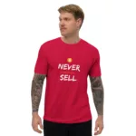 Never Sell Bitcoin Short Sleeve Fitted T-shirt - Image 7
