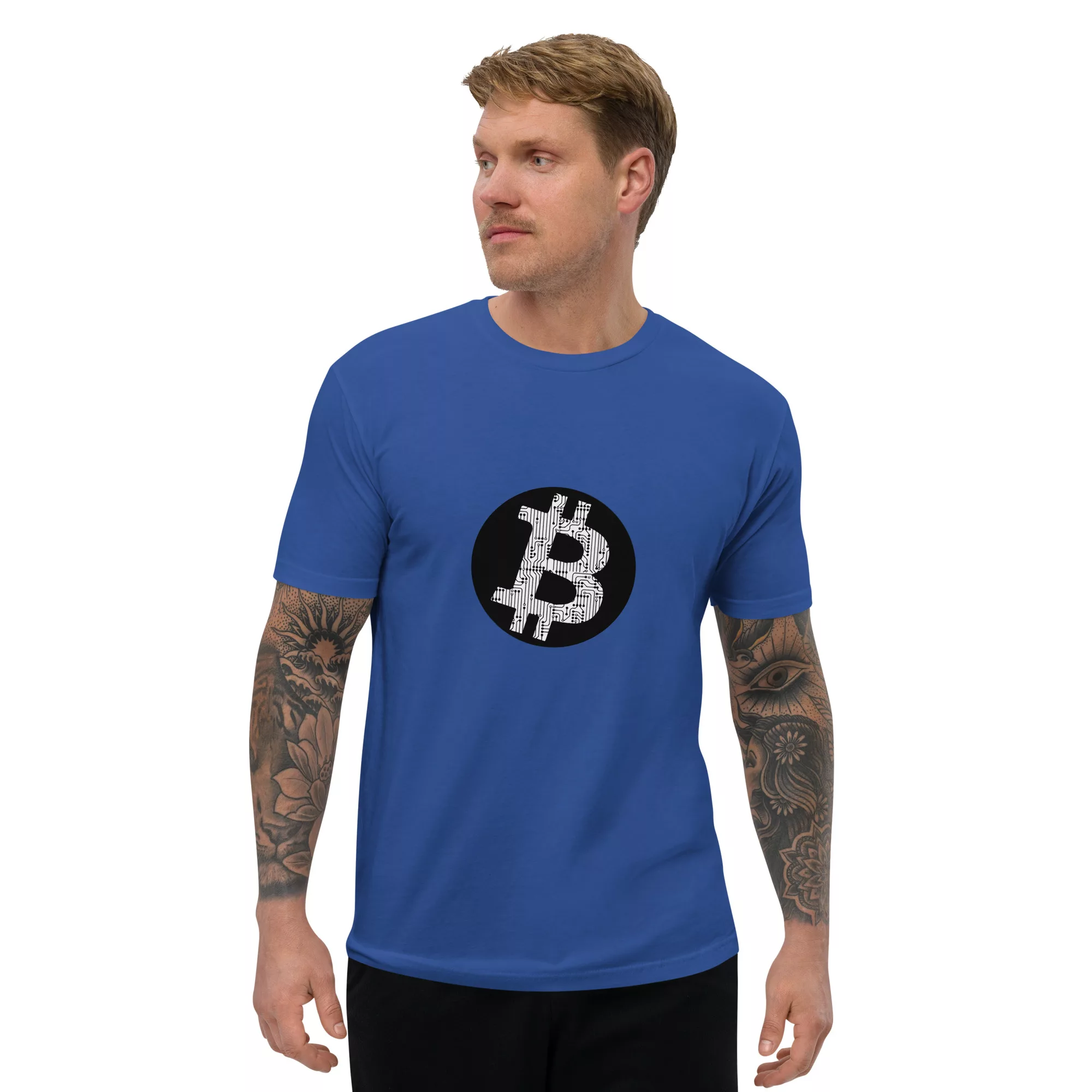 Bitcoin Circuit Short Sleeve Fitted T-shirt - Image 10