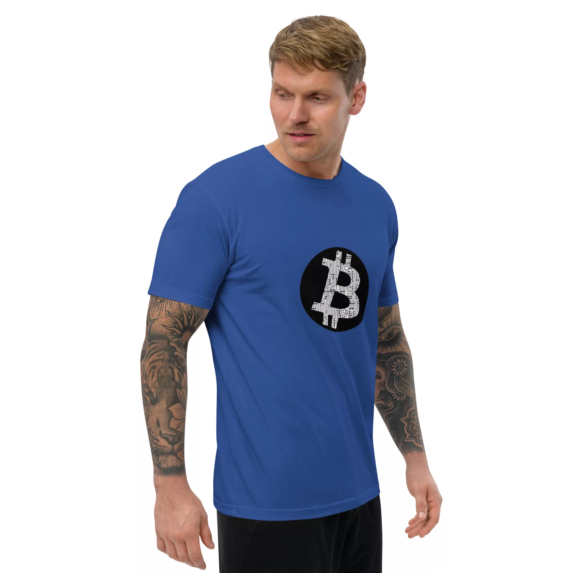Bitcoin Circuit Short Sleeve Fitted T-shirt - Image 13