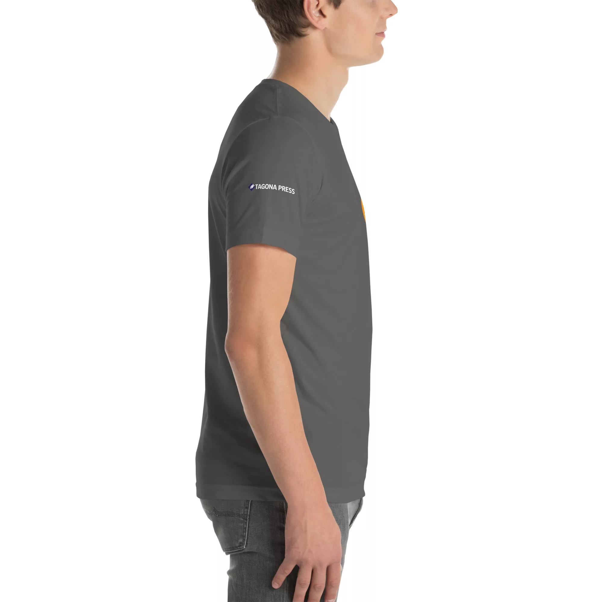 Bitcoin Orange Logo T-Shirt with Tagona Press Branding - Image 53