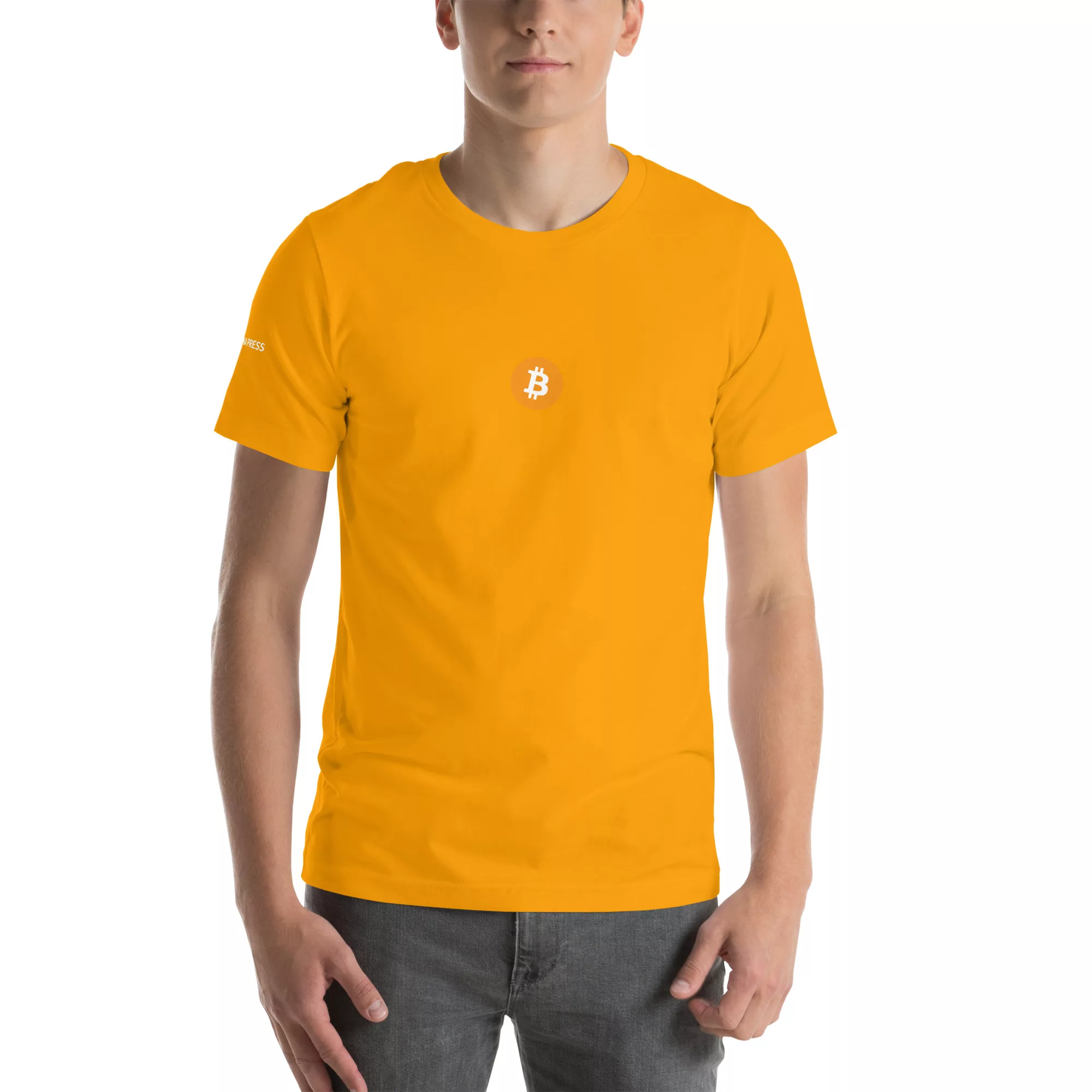 Bitcoin Orange Logo T-Shirt with Tagona Press Branding - Image 61