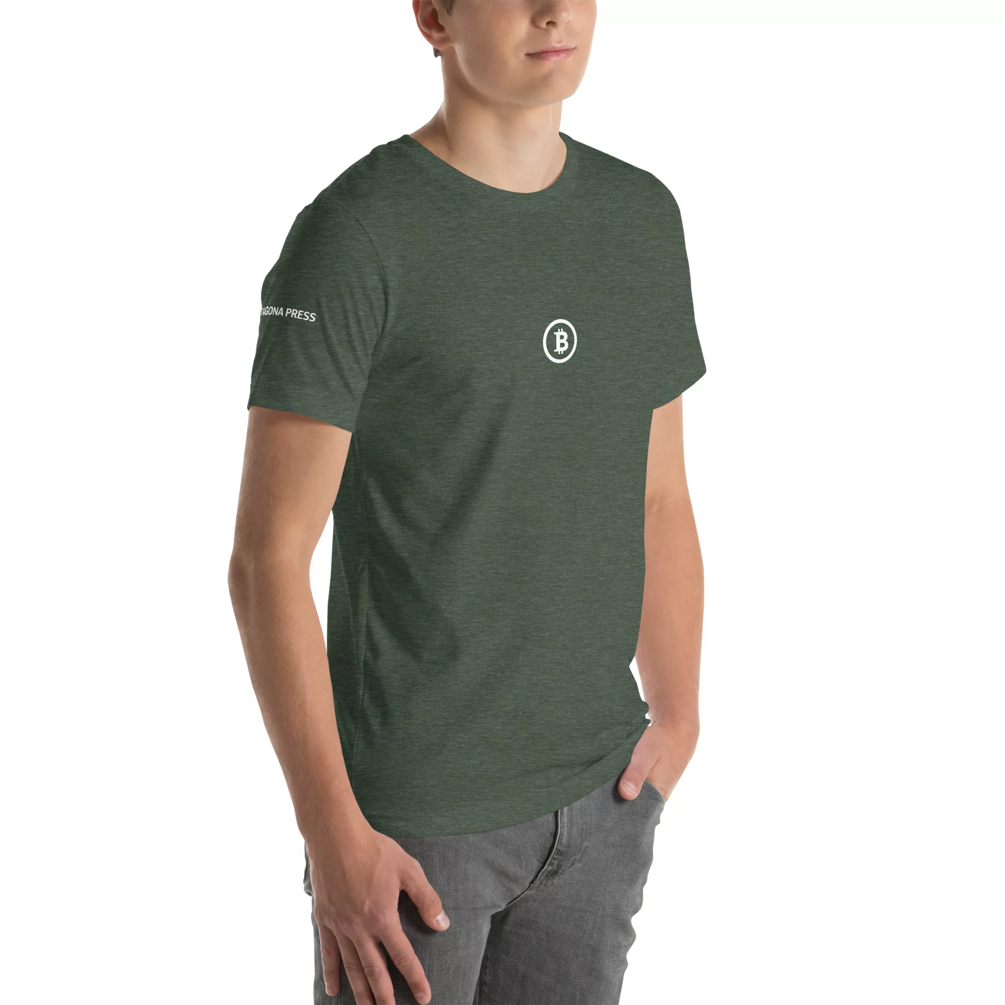 Bitcoin Logo T-Shirt with Tagona Press Branding - Image 50