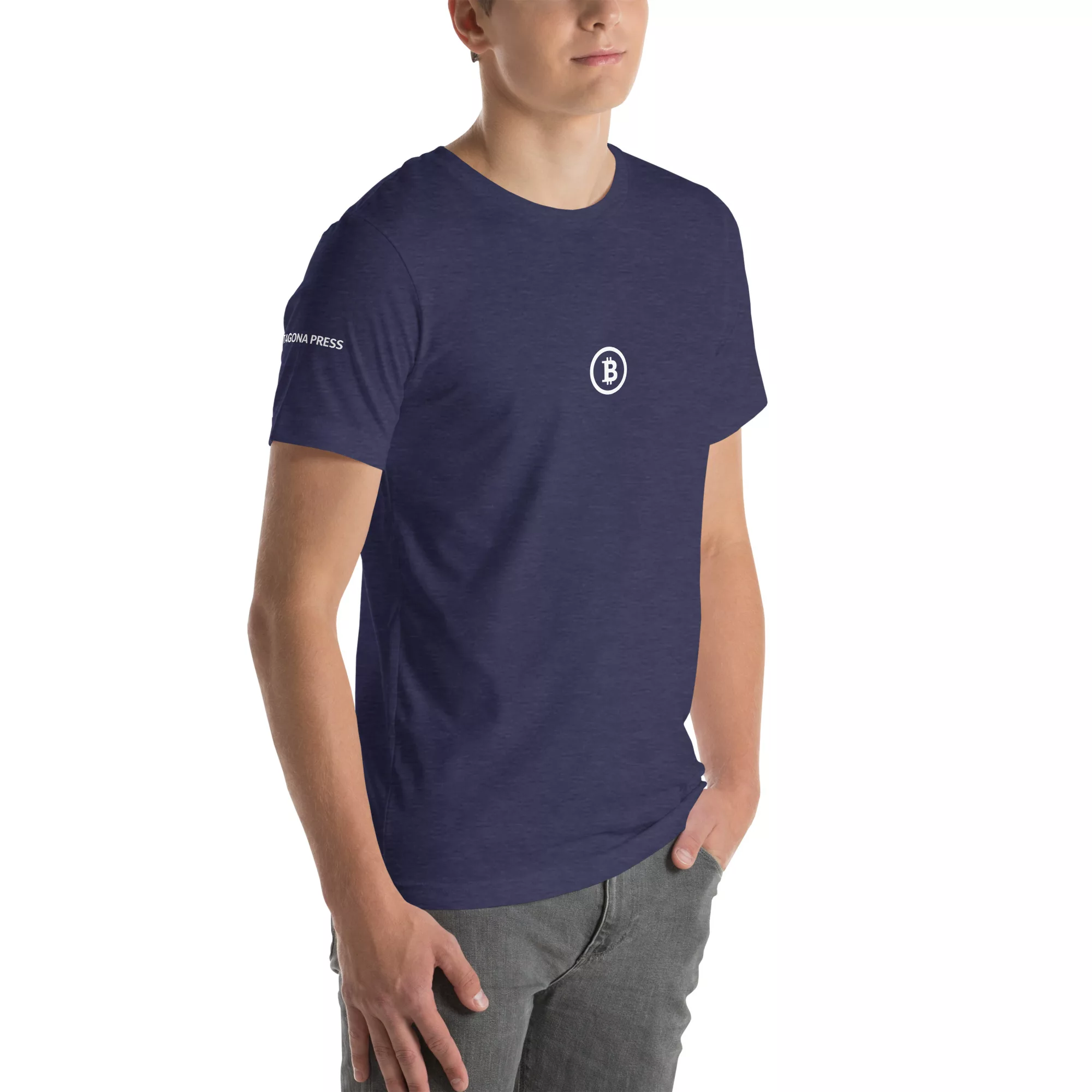 Bitcoin Logo T-Shirt with Tagona Press Branding - Image 26