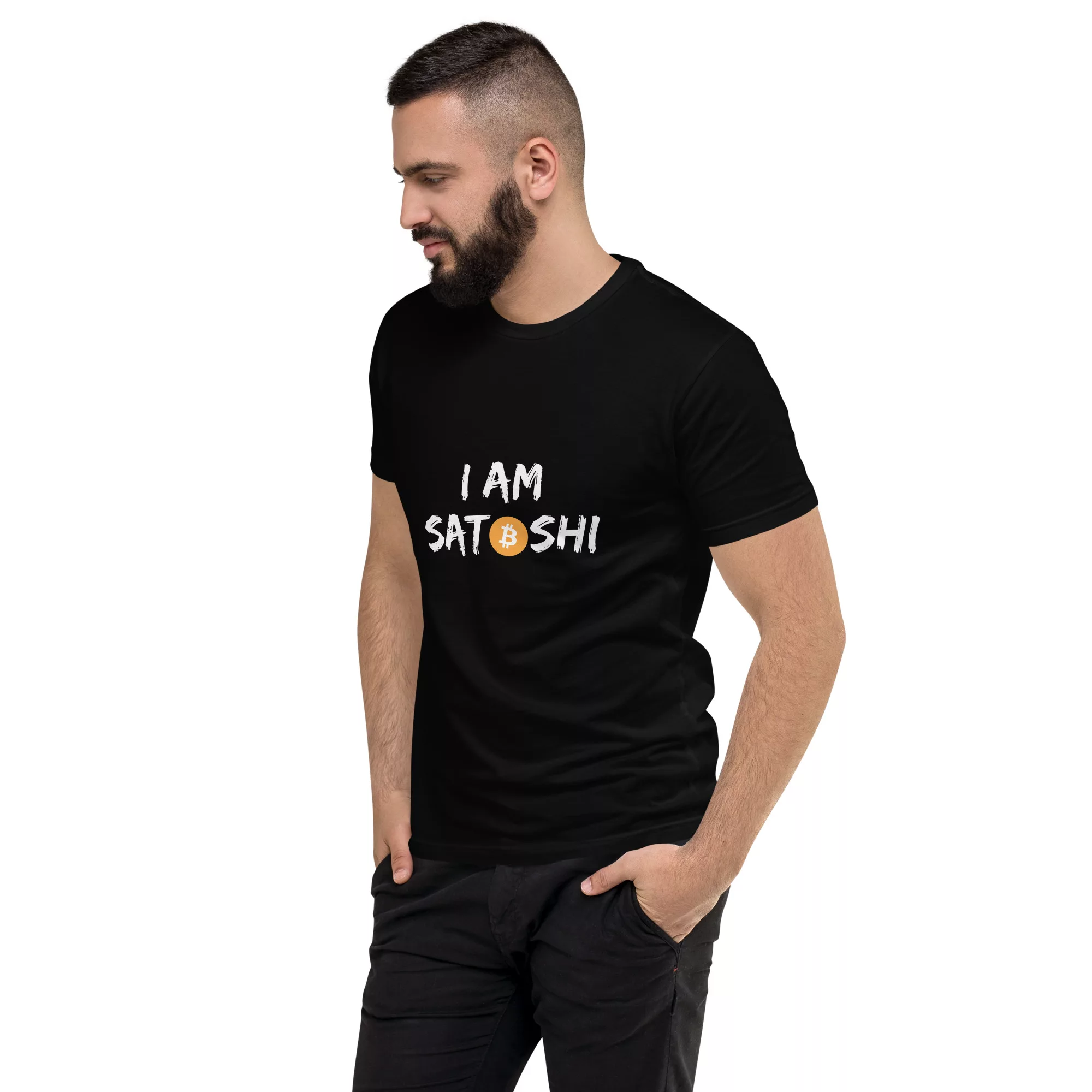 I Am Satoshi Short Sleeve Fitted T-shirt - Image 4