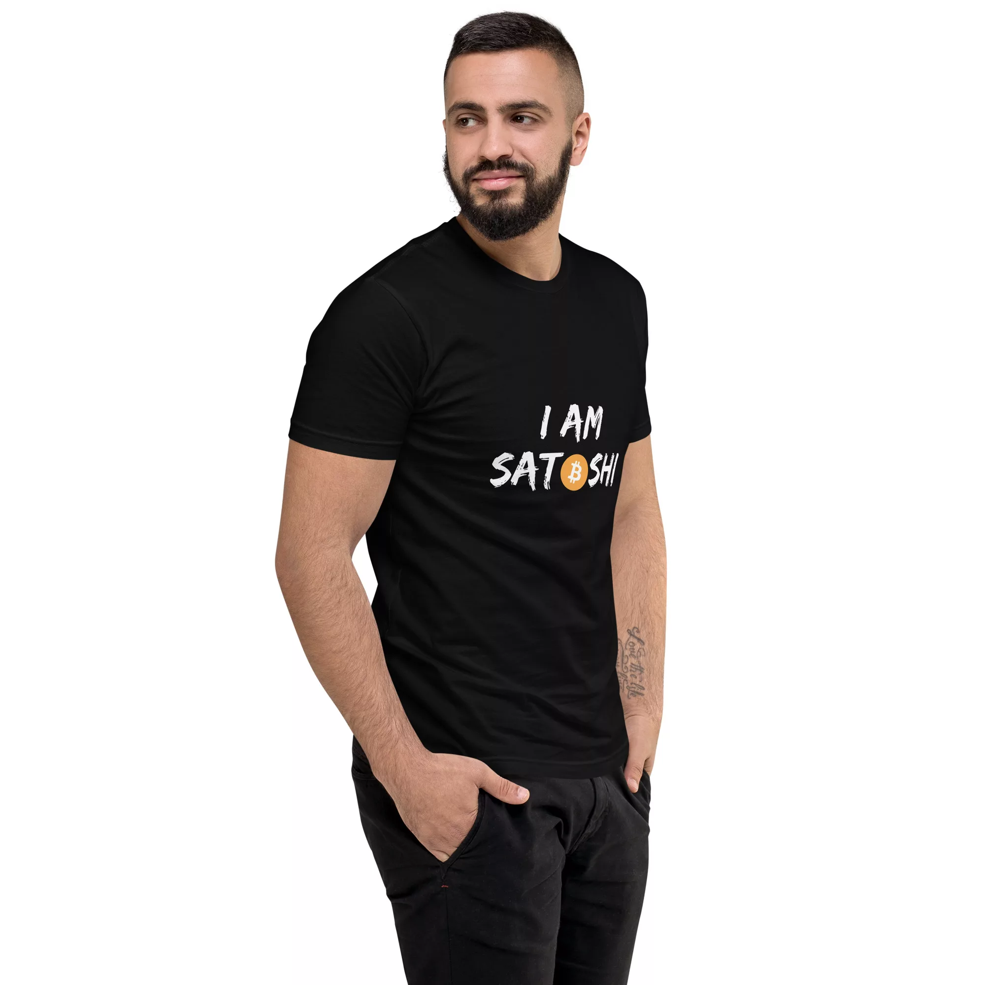 I Am Satoshi Short Sleeve Fitted T-shirt - Image 6