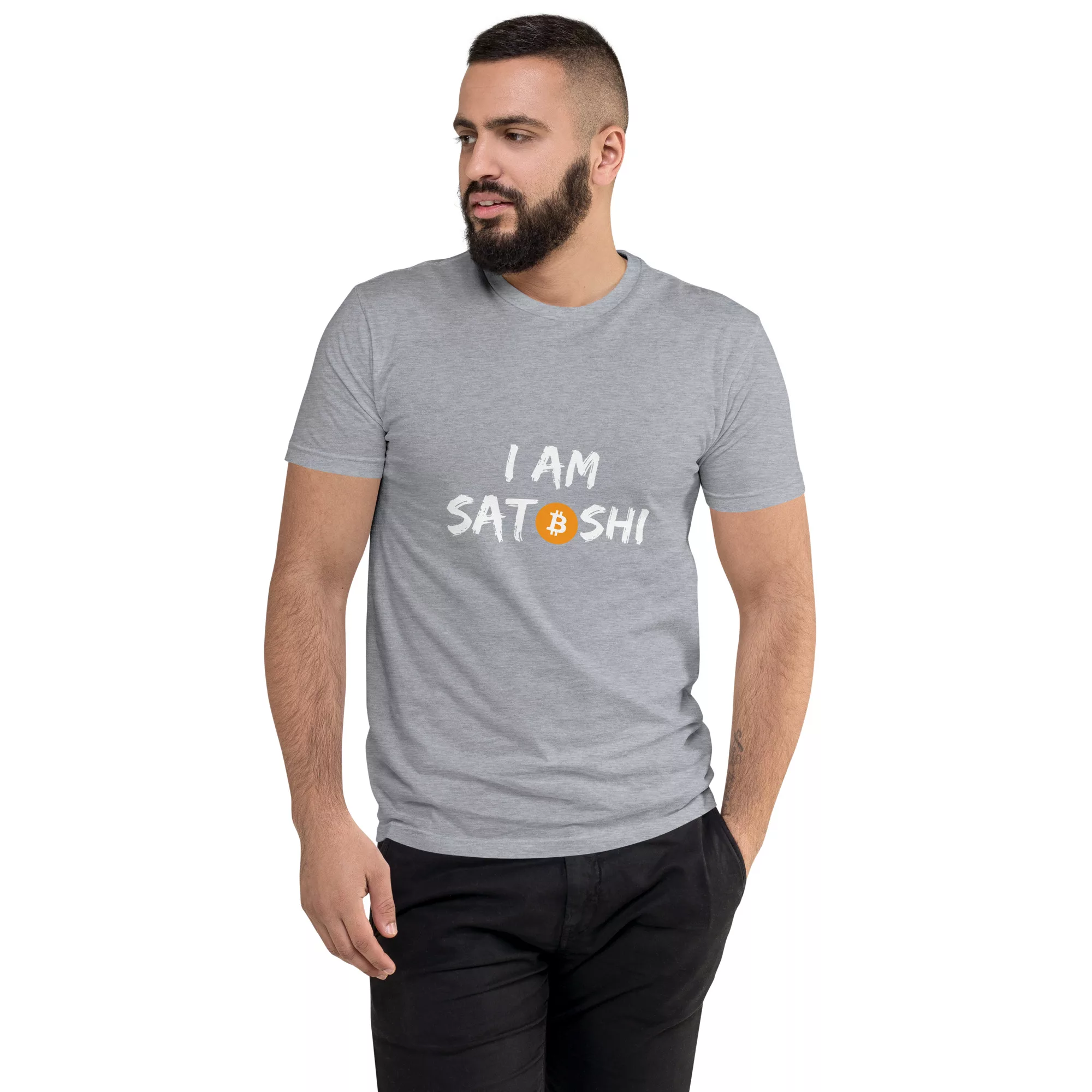 I Am Satoshi Short Sleeve Fitted T-shirt - Image 25