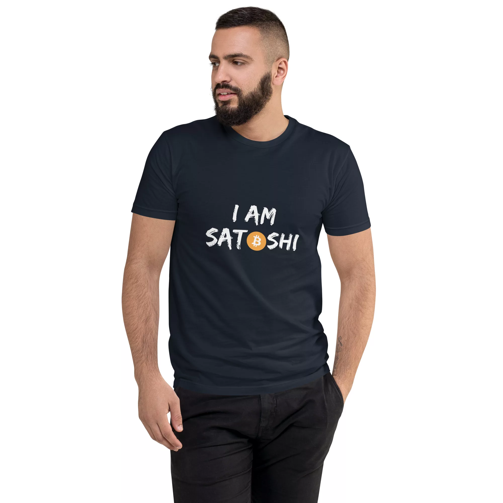 I Am Satoshi Short Sleeve Fitted T-shirt - Image 7