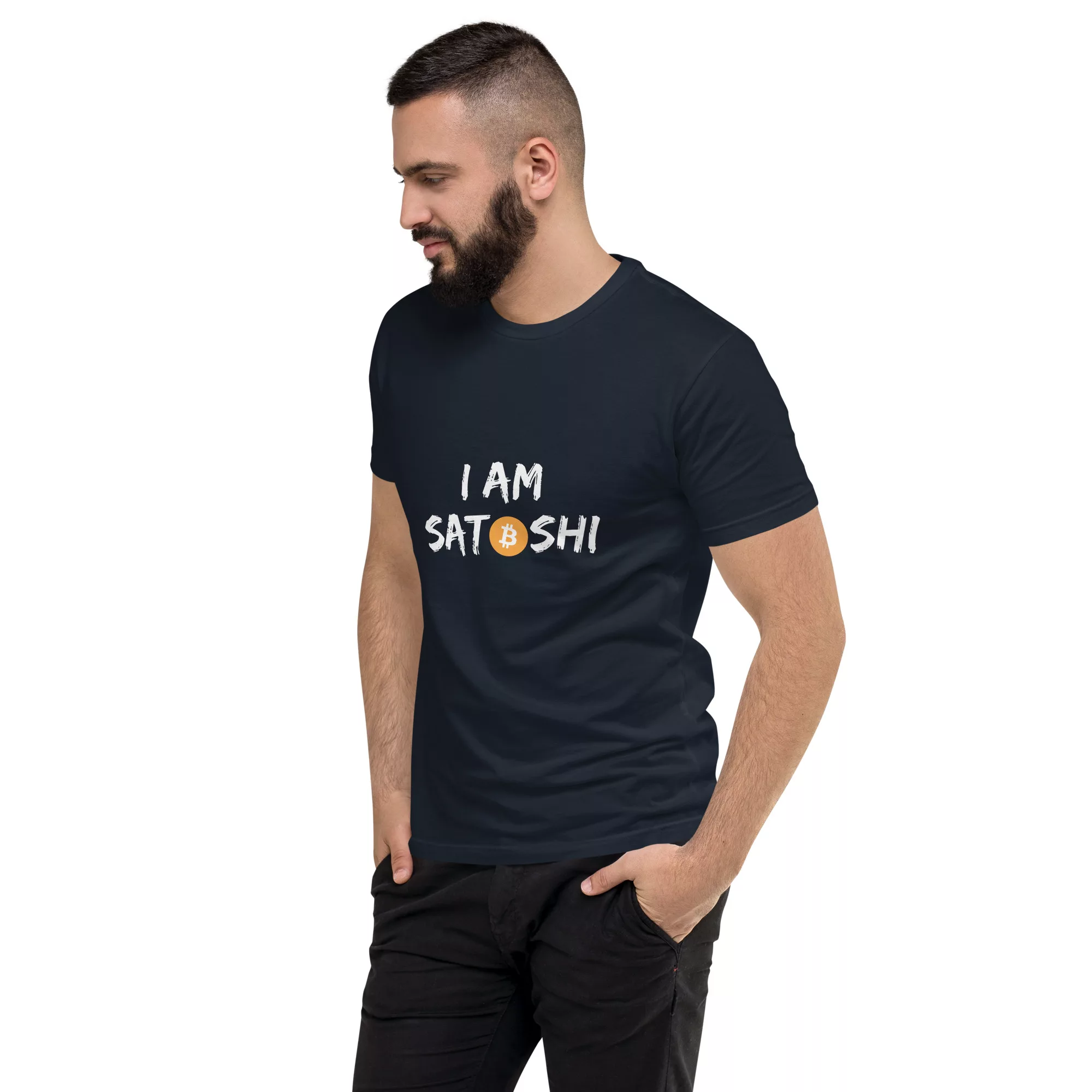 I Am Satoshi Short Sleeve Fitted T-shirt - Image 10