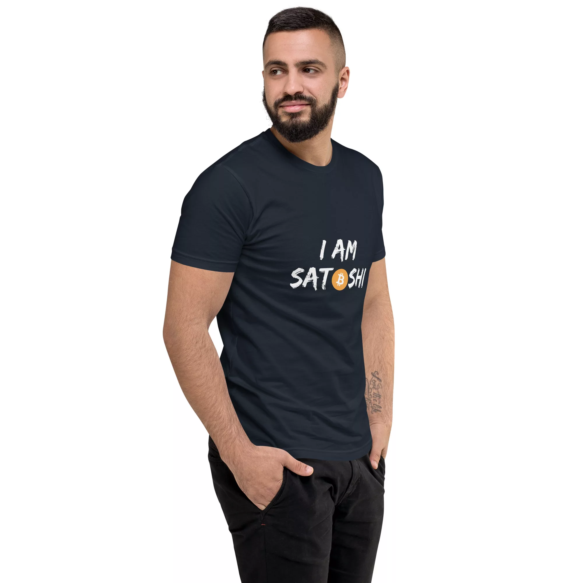I Am Satoshi Short Sleeve Fitted T-shirt - Image 12