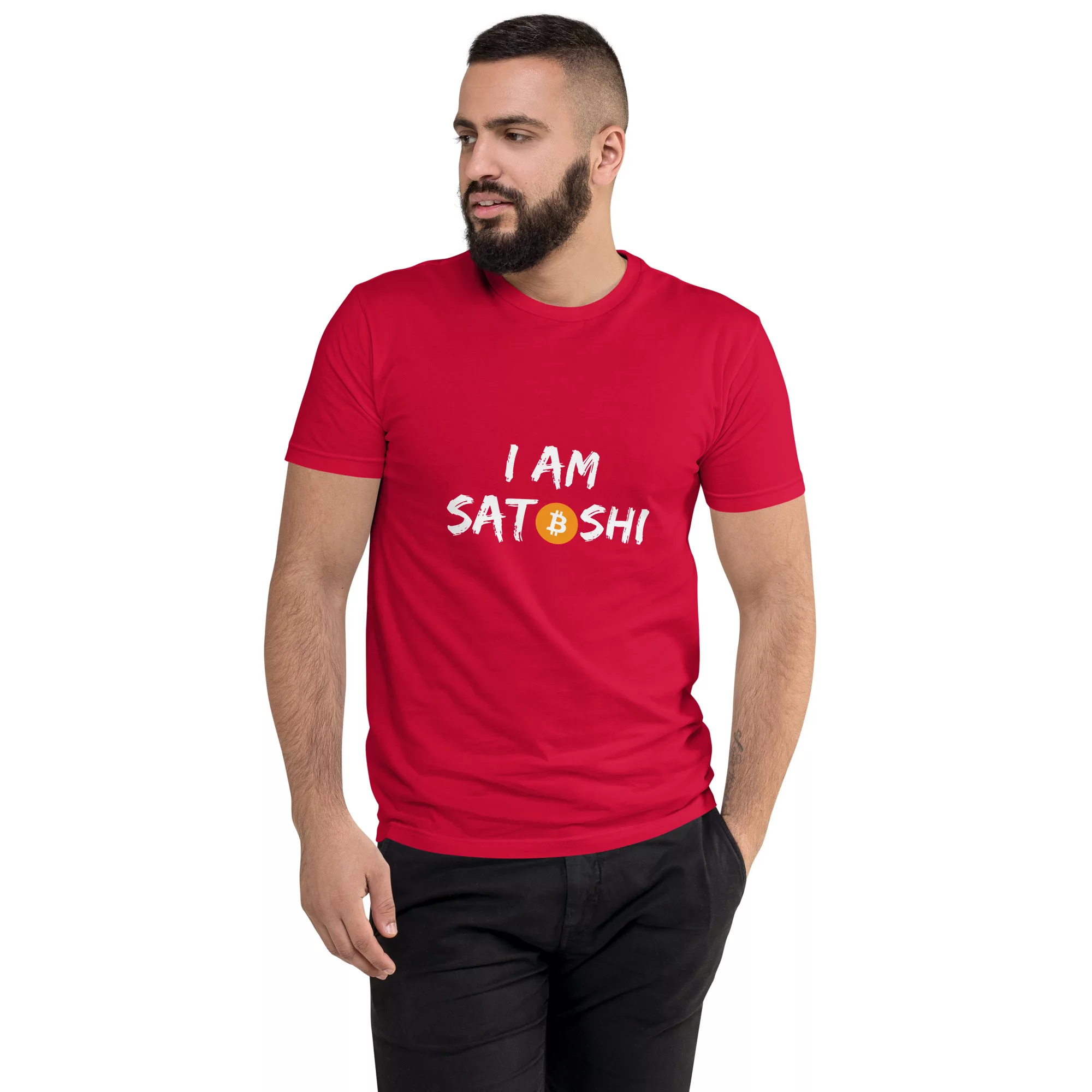 I Am Satoshi Short Sleeve Fitted T-shirt - Image 13