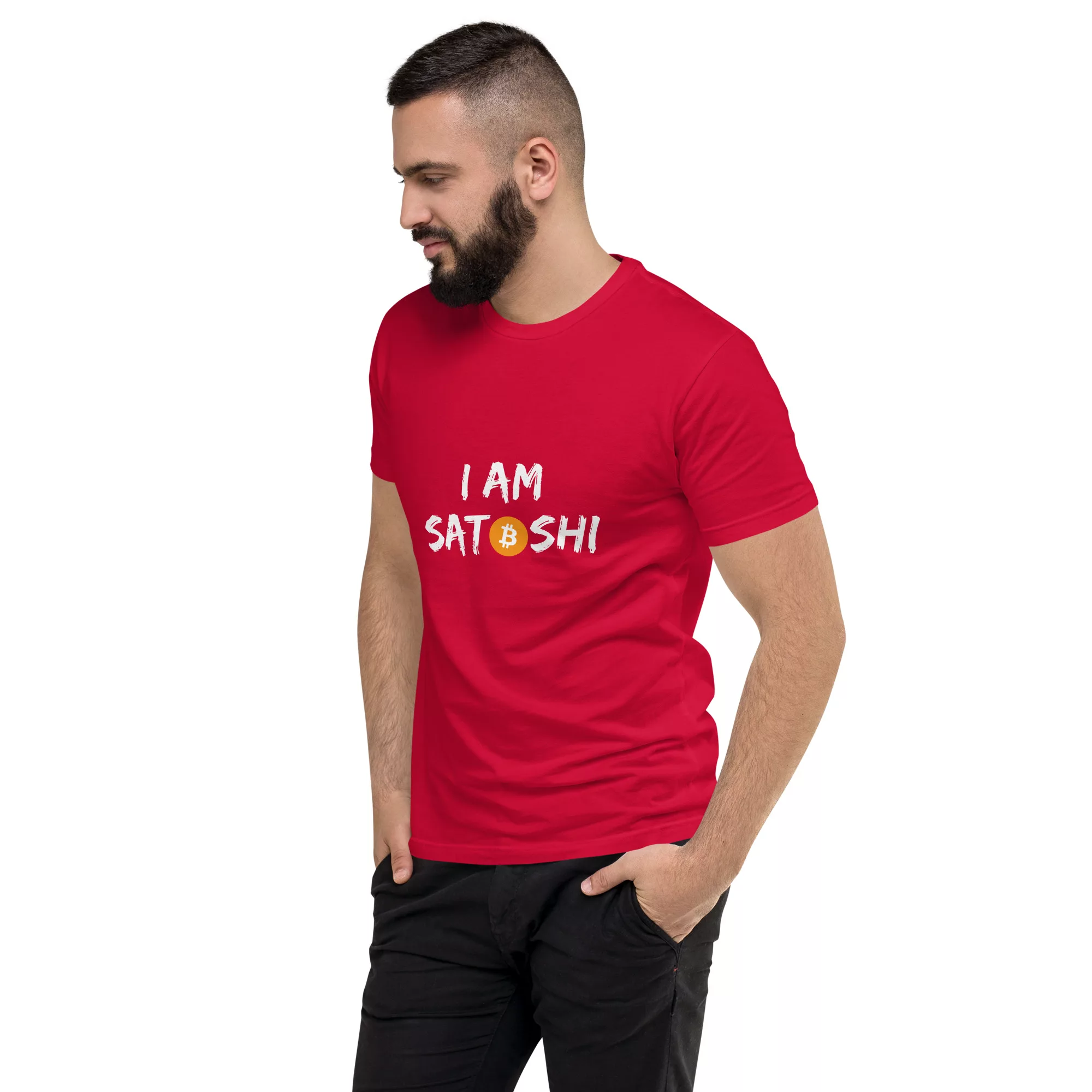 I Am Satoshi Short Sleeve Fitted T-shirt - Image 16