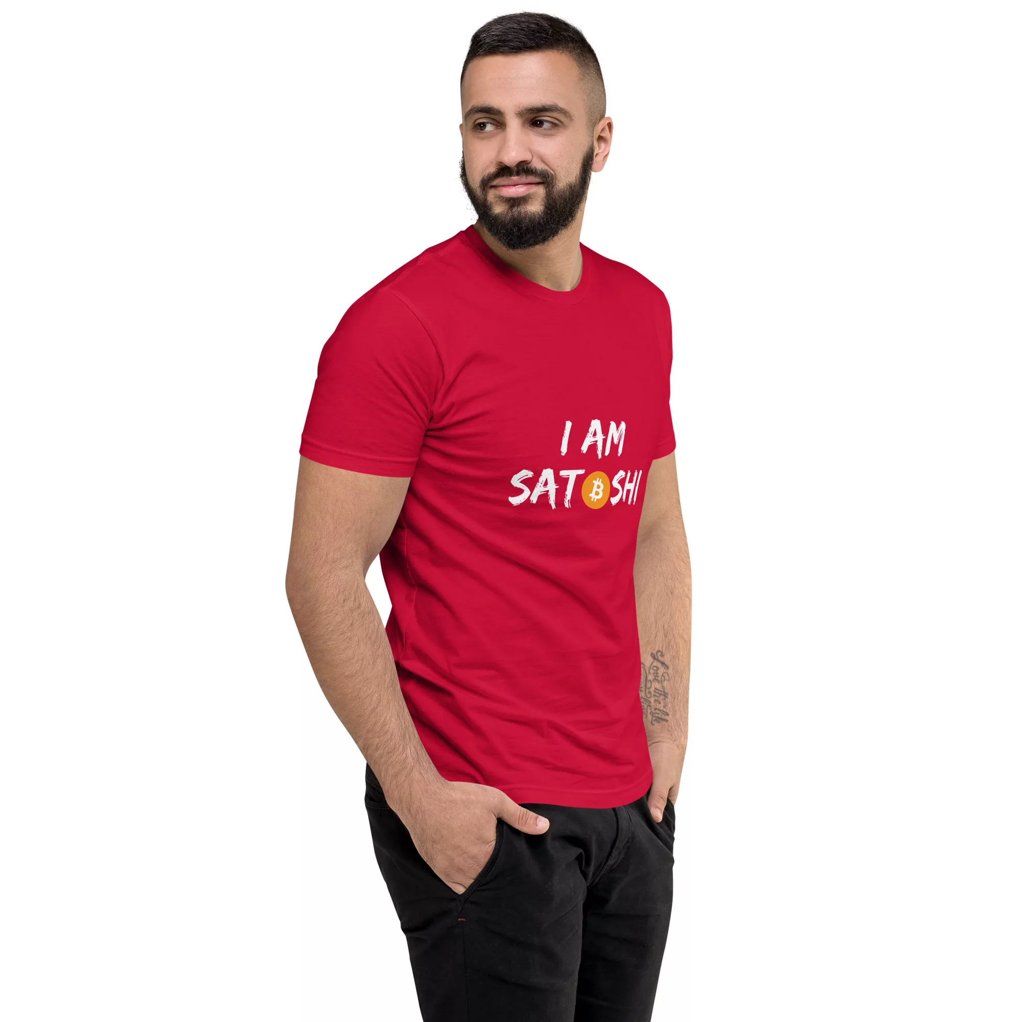 I Am Satoshi Short Sleeve Fitted T-shirt - Image 18