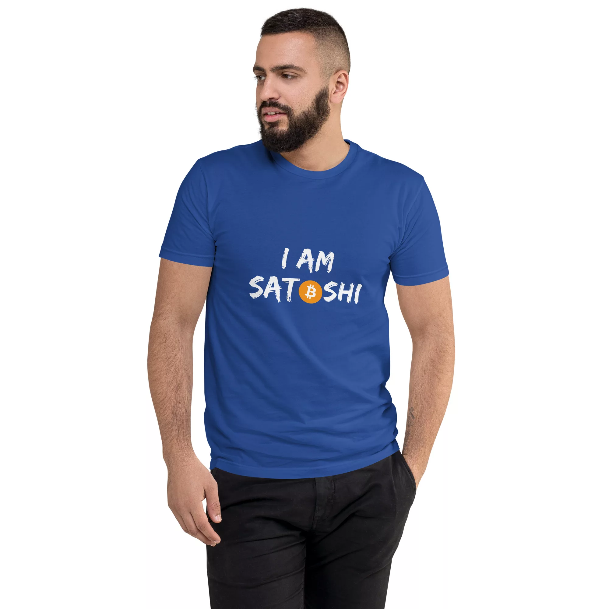 I Am Satoshi Short Sleeve Fitted T-shirt - Image 19